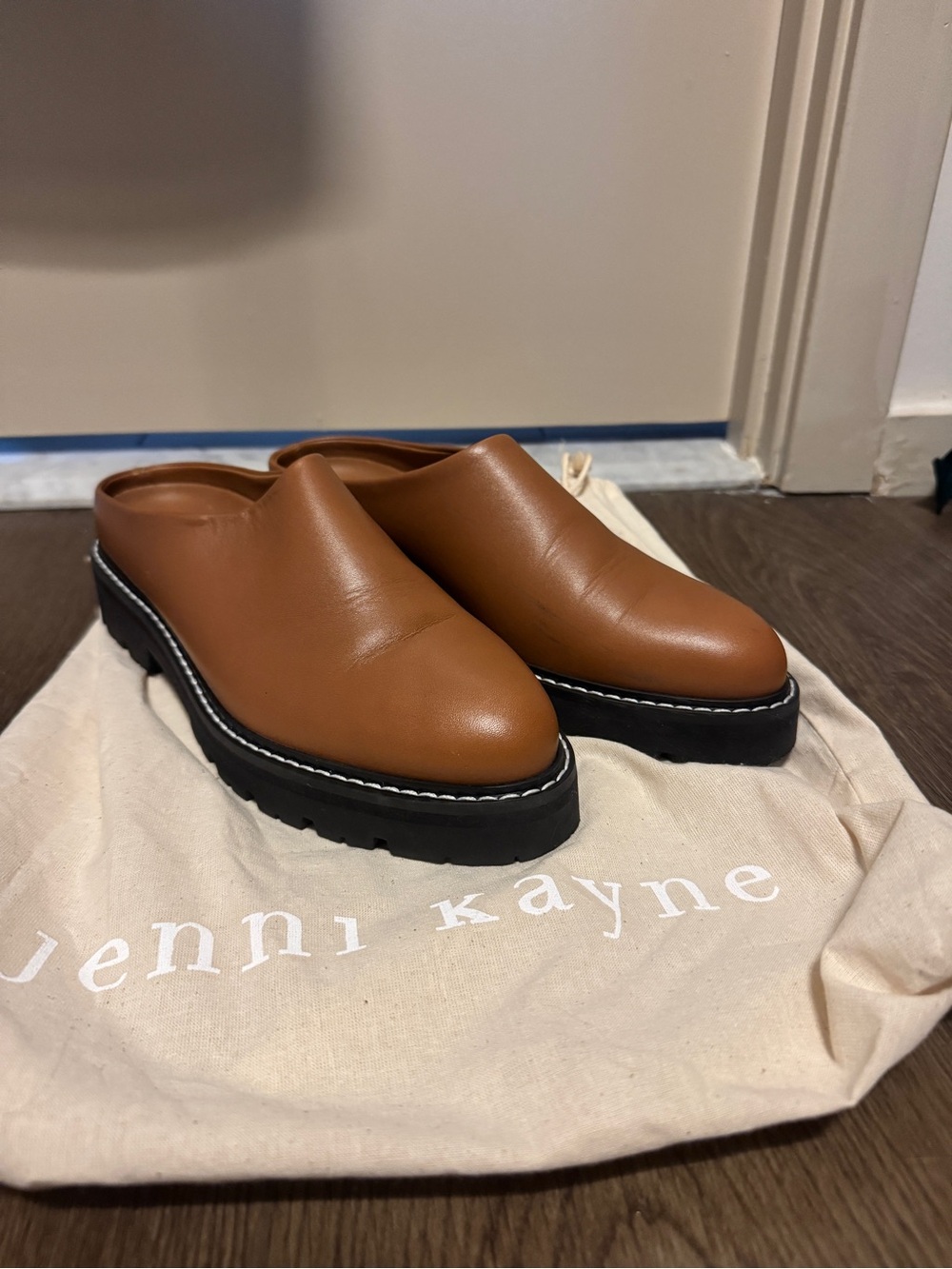 Jenni Kayne Brown Leather Lug Mule